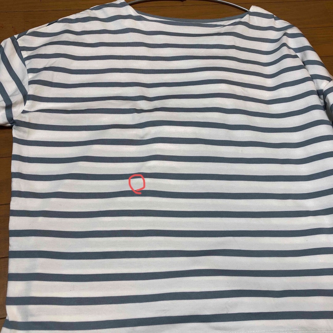 長袖Tシャツ　ボートネック　ボーダー柄 レディースのトップス(Tシャツ(長袖/七分))の商品写真