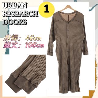 アーバンリサーチドアーズ(URBAN RESEARCH DOORS)のアーバンリサーチドアーズ ワンピース Uネック スリット おしゃれ サイズ１(ロングワンピース/マキシワンピース)