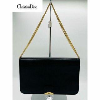 クリスチャンディオール(Christian Dior)の【Christian Dior】チェーンハンドバッグ ヴィンテージ ブラック本革(ハンドバッグ)