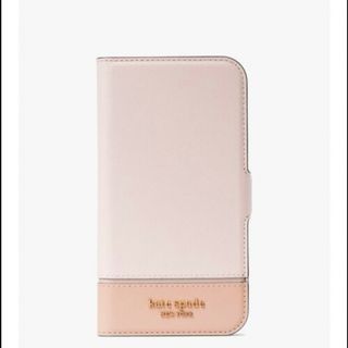 kate spade new york - 新品　最終価格　ケイトスペード　iPhone13  ピンク　手帳型　レザー