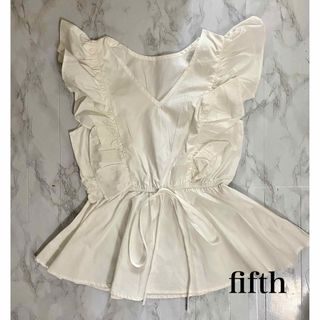 フィフス(fifth)の【fifth】フリル トップス　WH(カットソー(半袖/袖なし))