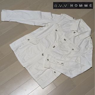 【a.v.v HOMME】ミリタリーテイスト ブッシュ デザイン ジャケット(ミリタリージャケット)