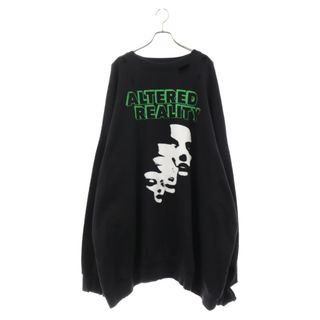 RAF SIMONS ラフシモンズ 22AW DESTROYED CREW NECK SWEAT ALTERED REALITY PRINT デストロイクルーネックスウェットトレーナー ブラック 222-M168