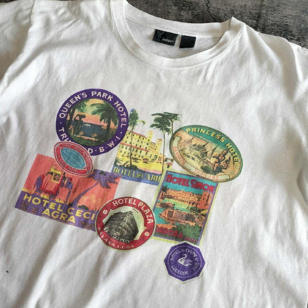 【T400】Liz wear 90s アメリカ製古着 ホテルプリント ビンテージ メンズのトップス(Tシャツ/カットソー(半袖/袖なし))の商品写真