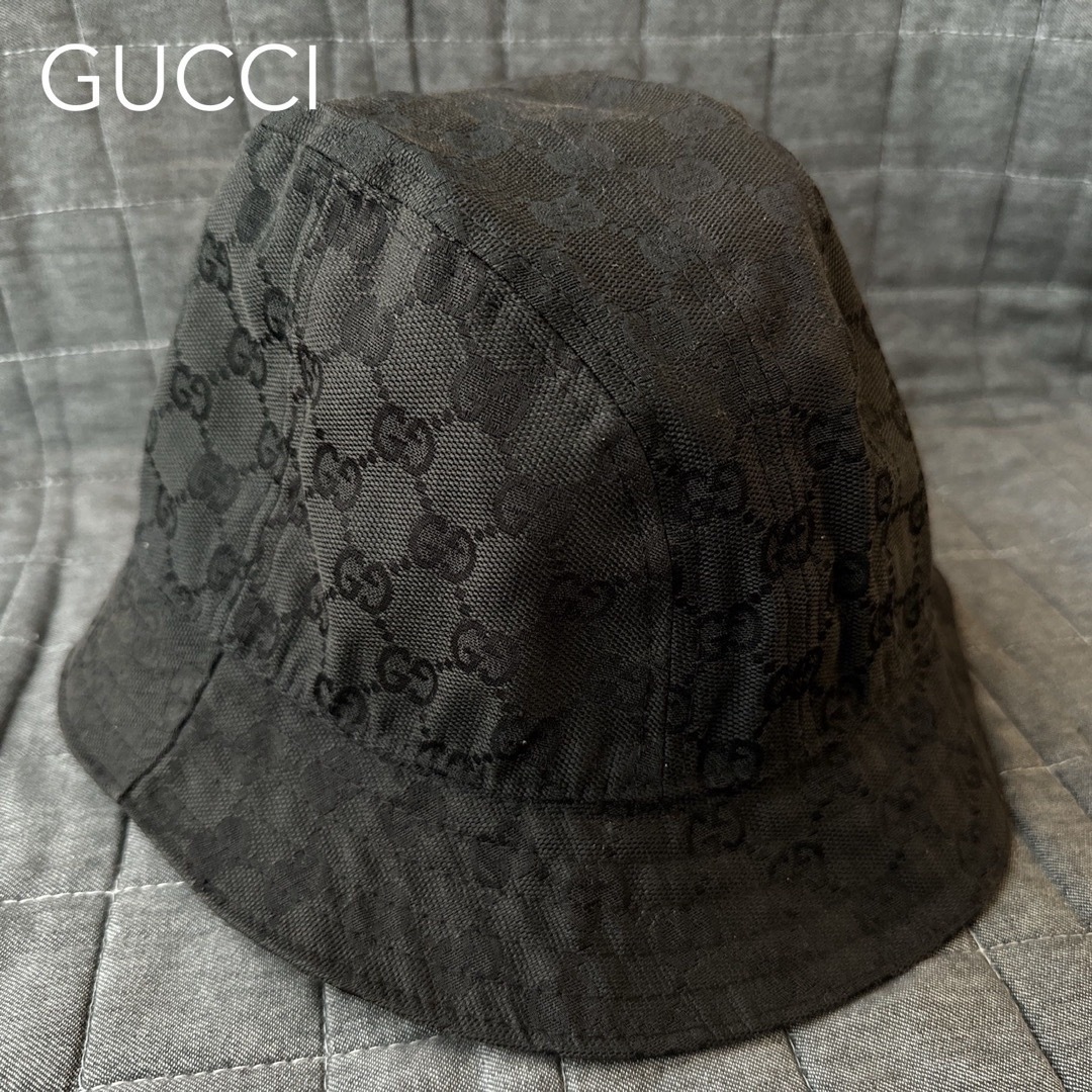 Gucci(グッチ)のGUCCI グッチ ハット バケハ GG総柄 帽子 ブラック 黒 メンズの帽子(ハット)の商品写真