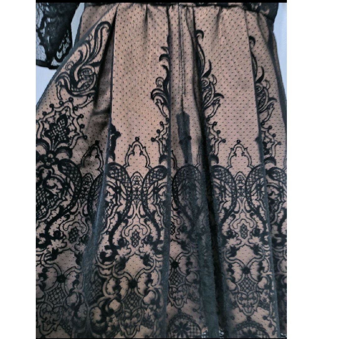 GRACE CONTINENTAL(グレースコンチネンタル)のフロッキー刺繍ワンピース レディースのワンピース(ひざ丈ワンピース)の商品写真