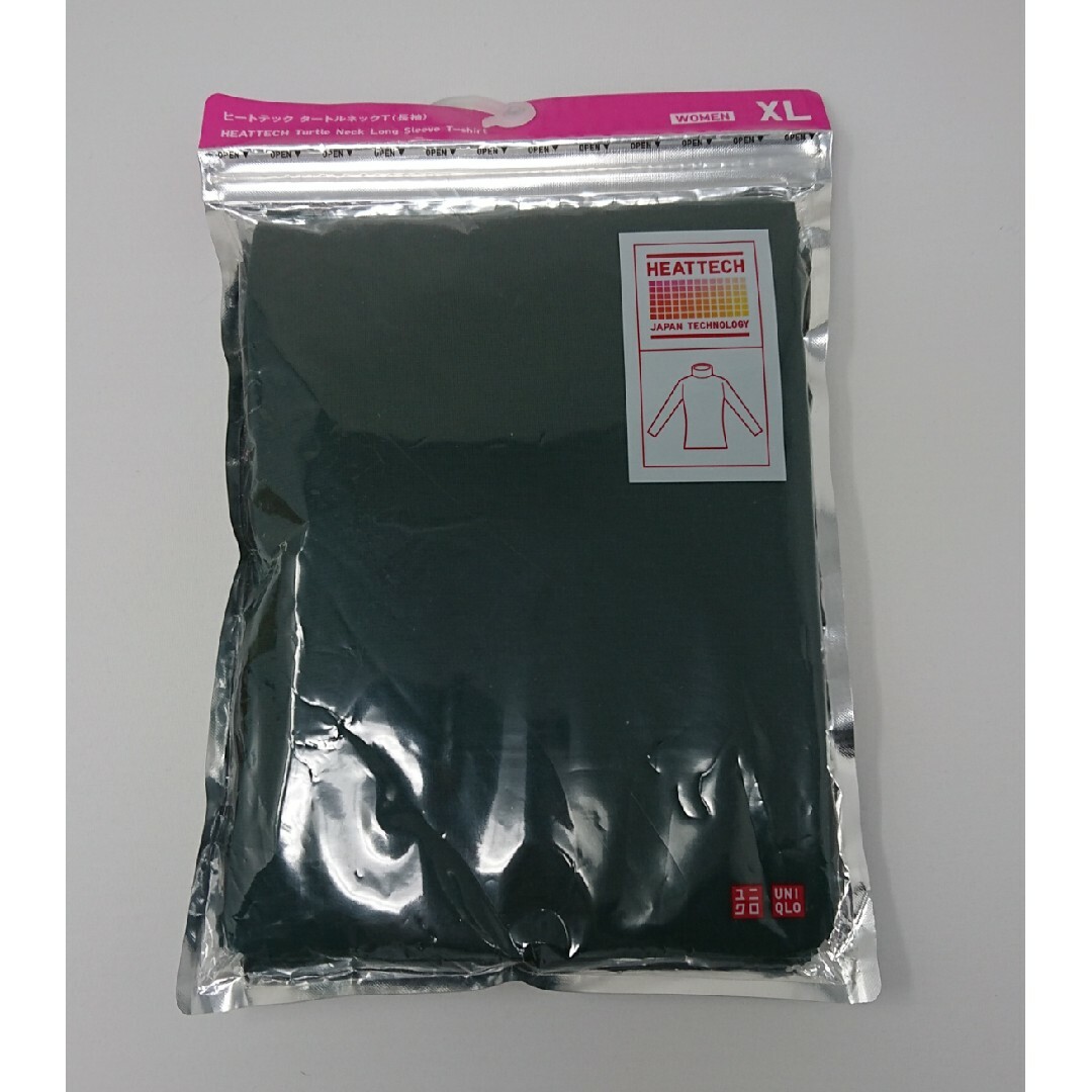 UNIQLO(ユニクロ)のユニクロ ヒートテック タートルネックT 長袖 XLサイズ ダークグリーン レディースのトップス(Tシャツ(長袖/七分))の商品写真