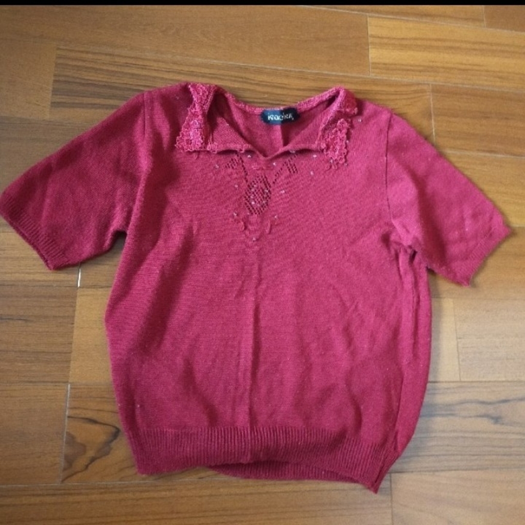 レッドトップス レディースのトップス(Tシャツ(半袖/袖なし))の商品写真