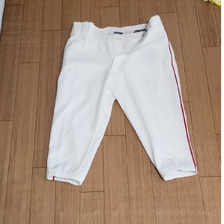 MIZUNO - 野球 ショート丈パンツ 赤ライン Lサイズ
