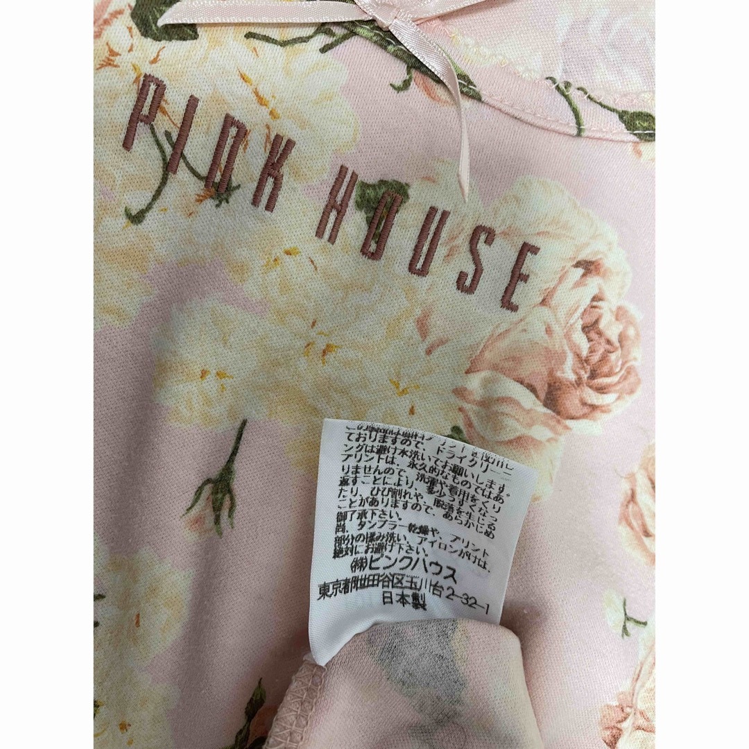 PINK HOUSE(ピンクハウス)の☆ピンクハウス  薔薇柄　Tシャツ　ピンク系　日本製 レディースのトップス(Tシャツ(半袖/袖なし))の商品写真