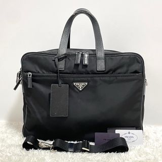 プラダ(PRADA)の【付属品完品】 プラダ 2way ブリーフケース ビジネスバッグ ナイロン 黒(ビジネスバッグ)