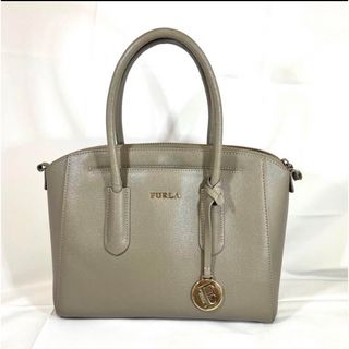 フルラ(Furla)のFULRA フルラ 2way ハンドバッグ　ショルダーバッグ レザー グレージュ(ハンドバッグ)