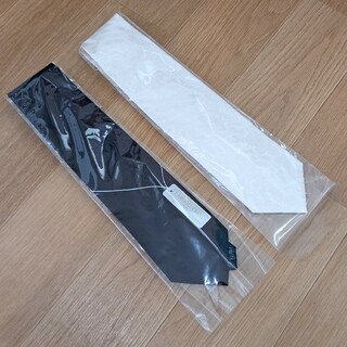 新品 祝喪白黒ネクタイ2本セット(素材 絹)(ネクタイ)
