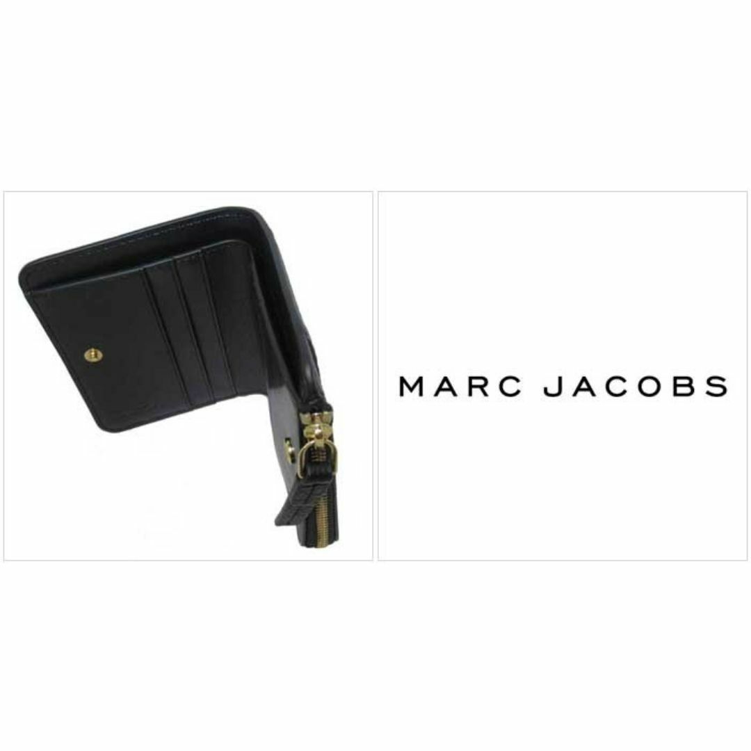 MARC JACOBS(マークジェイコブス)の【新品】マークジェイコブス 財布 二つ折り財布 M0017140-008(ニュウブラック) MARC JACOBS レザー ザ ボールド ミニ コンパクト ジップ ウォレット レディース レディースのファッション小物(財布)の商品写真