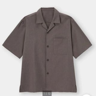 ジーユー(GU)のドライリラックスフィットオープンカラーシャツ(5分袖)(Tシャツ/カットソー(半袖/袖なし))