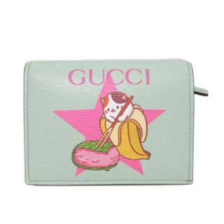 グッチ(Gucci)の<br>GUCCI/コンパクトウォレット/ばなにゃ/ミントグリーン/701009/206*/Aランク/63【中古】(財布)