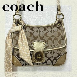 コーチ(COACH)のCOACH コーチ ショルダーバッグ　10567S 　ゴールド 　スカーフ(ショルダーバッグ)