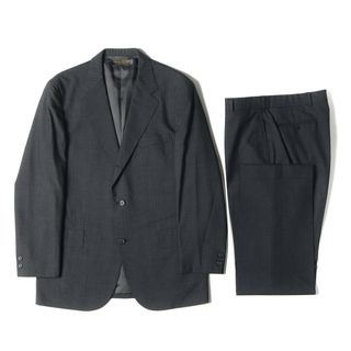 ブルックスブラザース(Brooks Brothers)のBROOKS BROTHERS ブルックスブラザーズ 90s ピンストライプ ウール 段返り3B テーラード ジャケット/ ストレート スラックス パンツ / セットアップ スーツ 紺タグ 金刺繍 MADE IN JAPAN グレー【メンズ】【中古】(セットアップ)