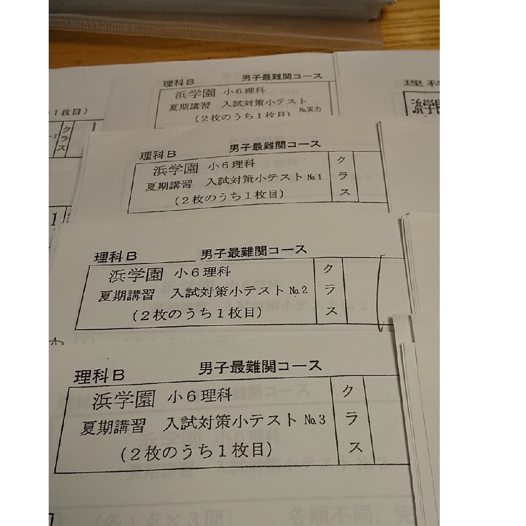 浜学園 小6 夏期講習 理科 男子最難関 復習テスト エンタメ/ホビーの本(語学/参考書)の商品写真