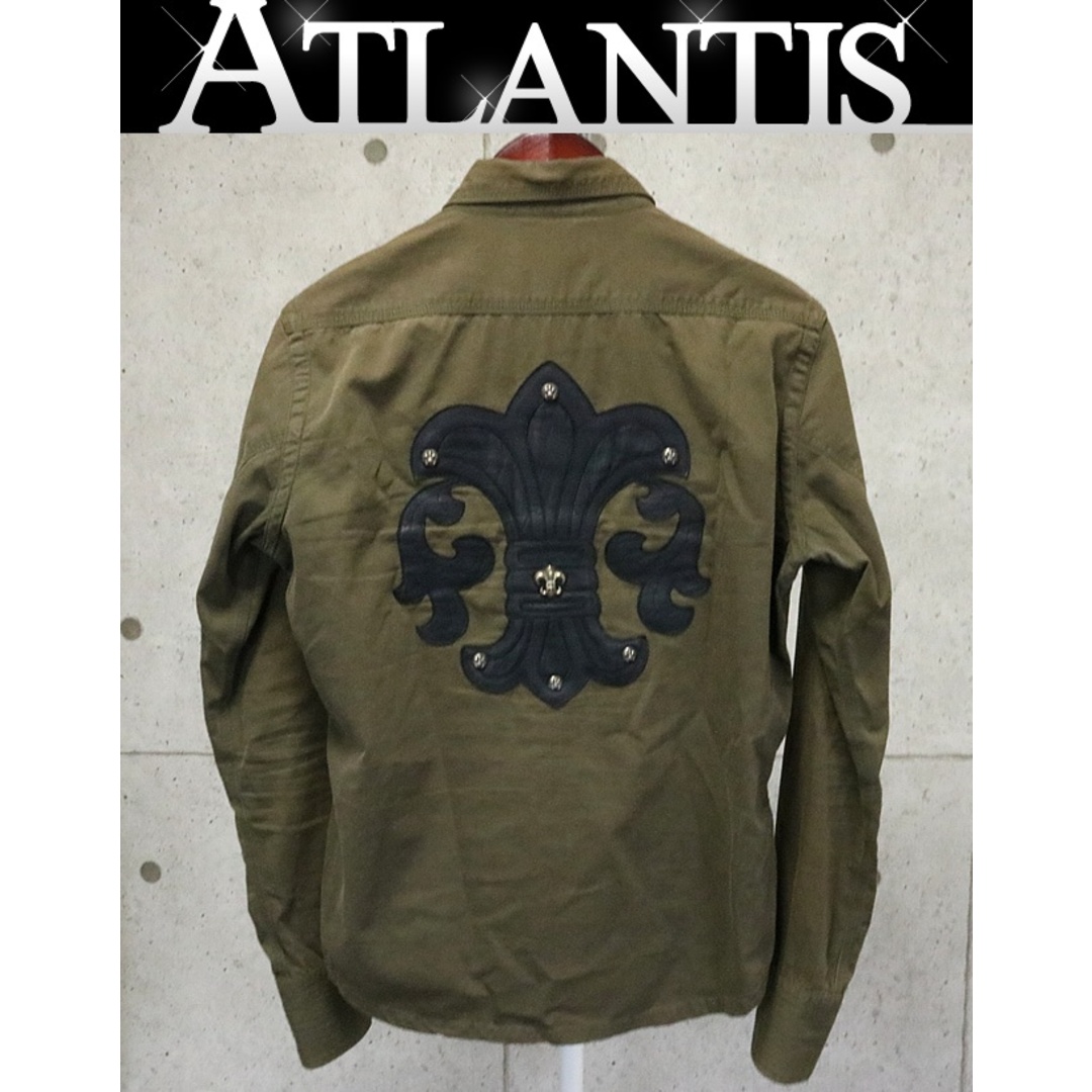 Chrome Hearts(クロムハーツ)のCHROME HEARTS 銀座店 クロムハーツ BSフレア パッチ ミリタリーシャツ JVP シルバー SV925 size:S カーキ 94754 メンズのトップス(シャツ)の商品写真