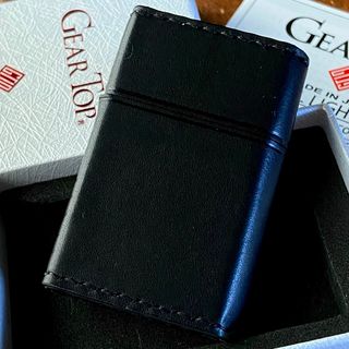 ジッポー(ZIPPO)のGEARTOP ギアトップ ライター 本革巻き ブラック 日本製 オイルライター(タバコグッズ)