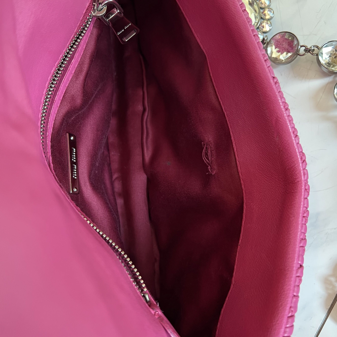 miumiu(ミュウミュウ)のミュウミュウ ショルダーバッグ マテラッセ ナッパ クリスタル ピンク レディースのバッグ(ショルダーバッグ)の商品写真