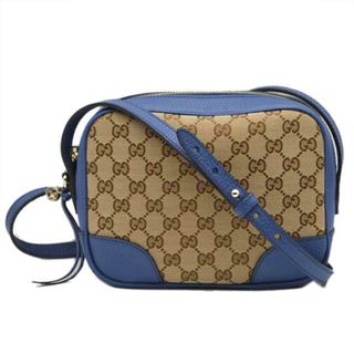 グッチ(Gucci)の<br>GUCCI グッチ/GGキャンバスレザーショルダー/ブルー/449413/527***/Aランク/89【中古】(ショルダーバッグ)