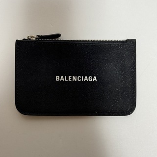 バレンシアガ(Balenciaga)のバレンシアガ コインケース カードケース ロゴ ラメ ブラックグリッター(名刺入れ/定期入れ)