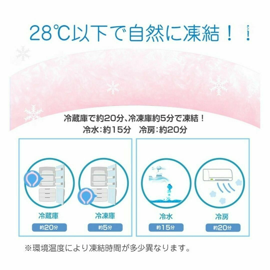 ネッククールリング　アイスリング　M　７個セット　ホワイト スマホ/家電/カメラの冷暖房/空調(扇風機)の商品写真