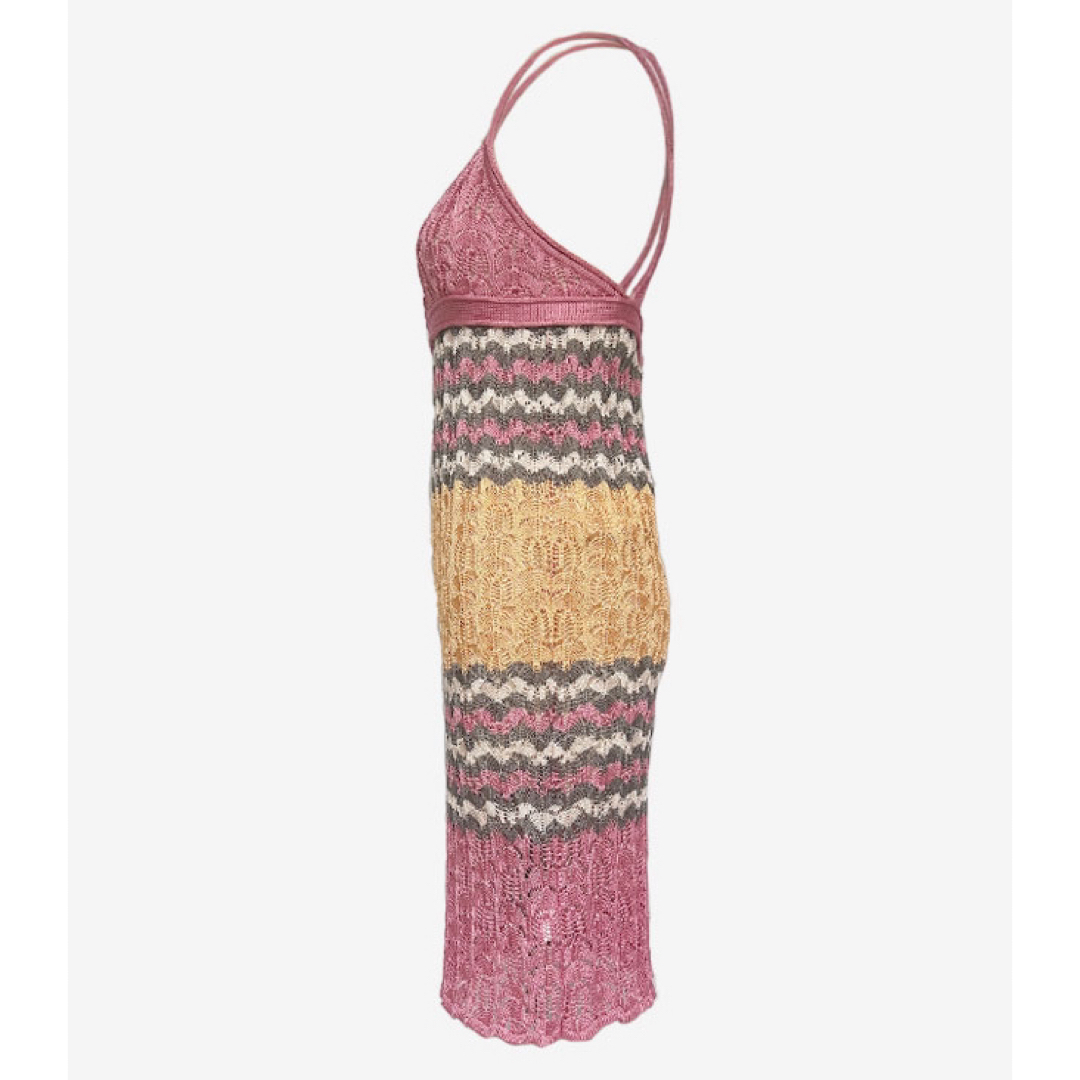 MISSONI(ミッソーニ)のMISSONI 未使用 29.4万 ミッソーニ ドレス ピンクオレンジ 定価 レディースのワンピース(ひざ丈ワンピース)の商品写真