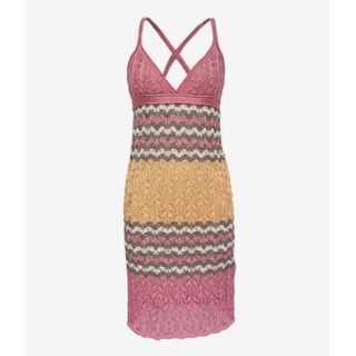 ミッソーニ(MISSONI)のMISSONI 未使用 29.4万 ミッソーニ ドレス ピンクオレンジ 定価(ひざ丈ワンピース)