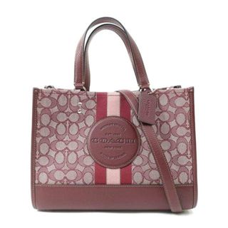 COACH コーチ/デンプシー キャリーオール シグネチャー ジャカード ウィズ ストライプ アンドコーチ パッチ 2WAY ダークレッド/C8448/Aランク/65【中古】(その他)