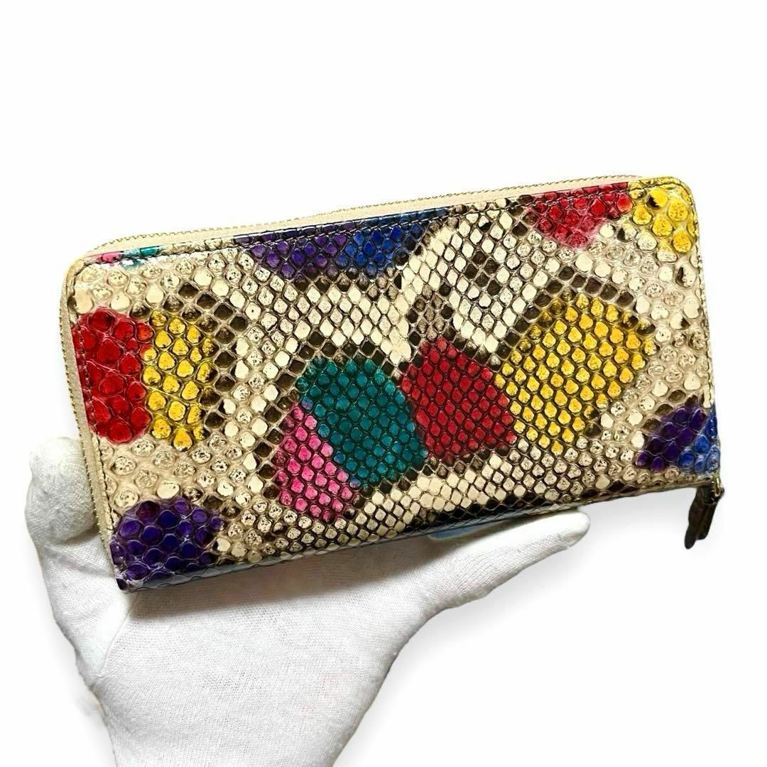 Gucci(グッチ)の✨美品✨　グッチ　長財布　マーモント　パイソン　マルチカラー　ap9 レディースのファッション小物(財布)の商品写真