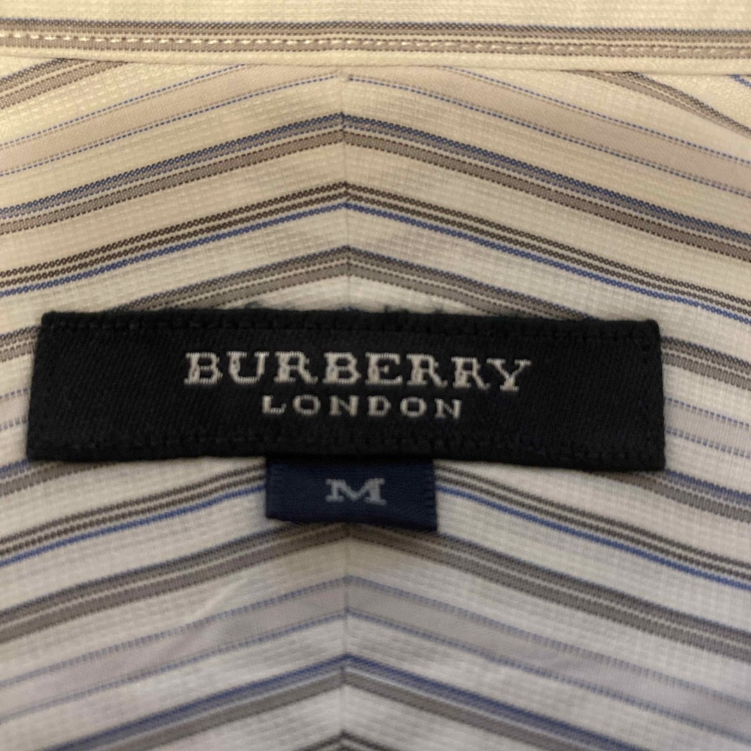 BURBERRY(バーバリー)の希少バーバリーマルチストライプ胸ポケットロゴ刺繍半袖ボタンダウンシャツ メンズのトップス(シャツ)の商品写真