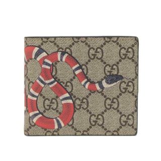 グッチ(Gucci)のGUCCI グッチ/GGスプリームスネークプリント折り財布/451266/277*/Aランク/71【中古】(長財布)