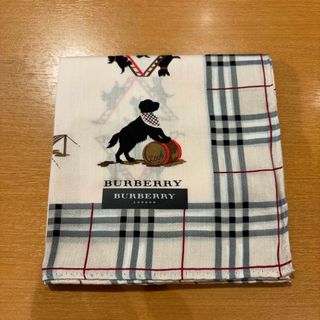 バーバリー(BURBERRY)のバーバリーハンカチドッグ柄ピンク(ハンカチ)