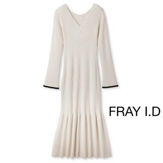 FRAY I.D - 【Fray I.D】2WAYヘムギャザーリブニットワピース