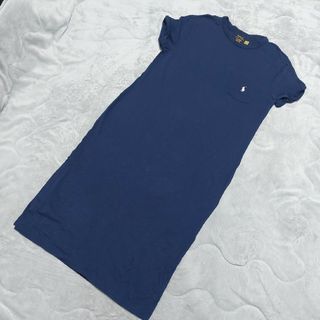 ポロラルフローレン(POLO RALPH LAUREN)のPOLO RALPH LAUREN　ワンピース　マキシ丈　Lサイズ　刺繍　ネイビ(ロングワンピース/マキシワンピース)