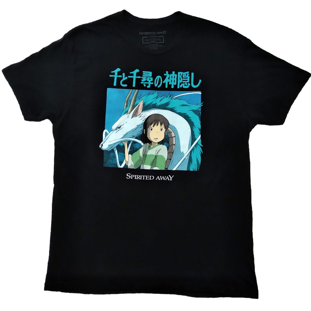 ジブリ(ジブリ)の古着　千と千尋の神隠し　Tシャツ　XL　黒　ジブリ　映画　ムービー　アニメT * メンズのトップス(Tシャツ/カットソー(半袖/袖なし))の商品写真