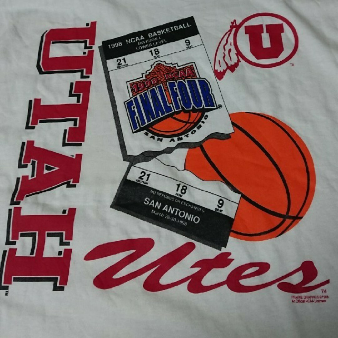 ユタ大学 90s古着 Tシャツ カレッジバスケットボール ビッグプリント メンズのトップス(Tシャツ/カットソー(半袖/袖なし))の商品写真