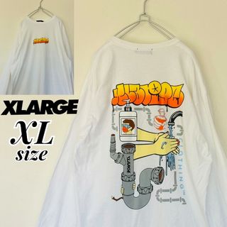 エクストララージ(XLARGE)の【レアデザイン】XLARGE　エクストララージ　デザインプリント　クールネック(Tシャツ/カットソー(七分/長袖))