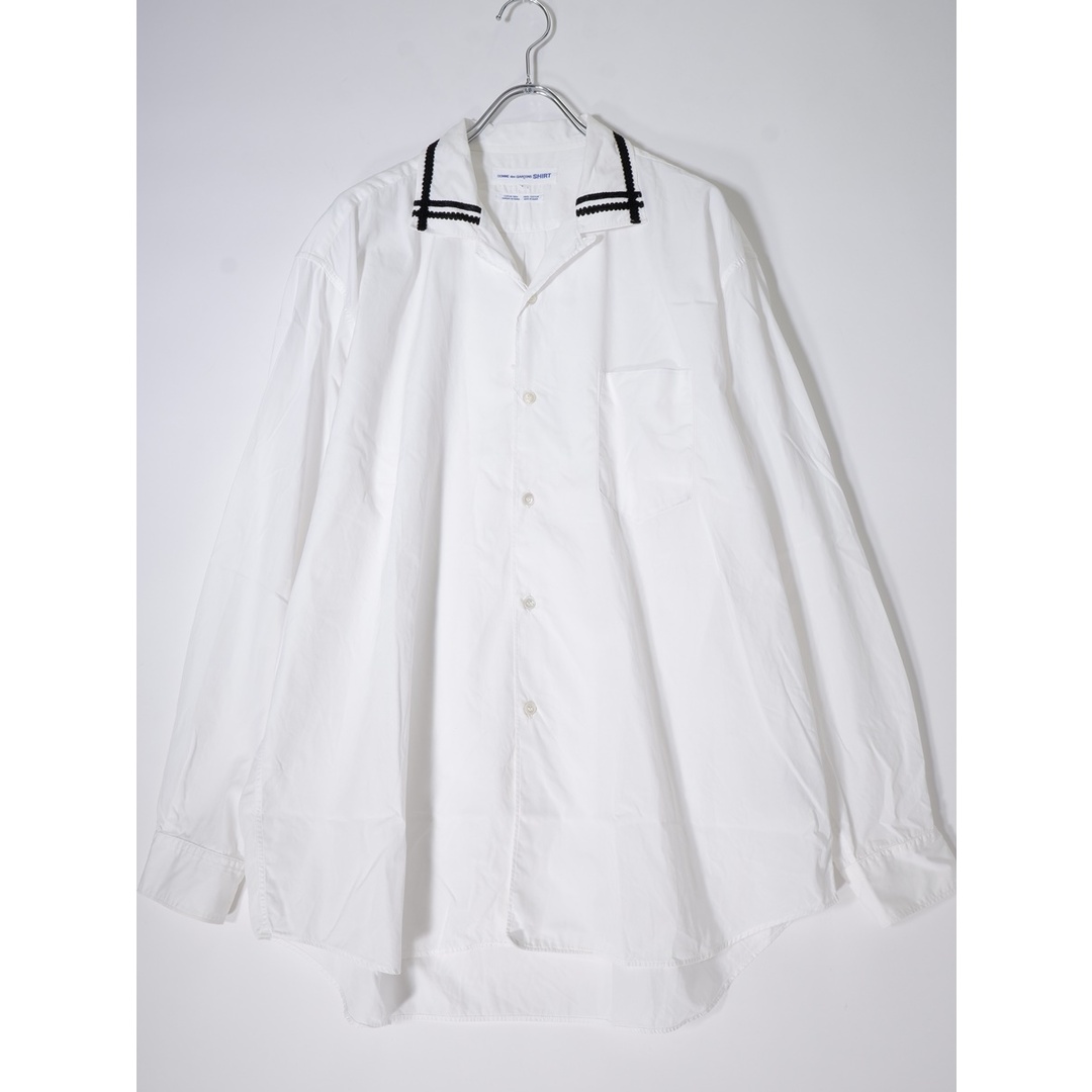 COMME des GARCONS SHIRT/コムデギャルソンシャツ 襟ブレード装飾デザイン オープンカラーオーバーシルエット長袖シャツ【L】【MSHA74665】 メンズのトップス(その他)の商品写真