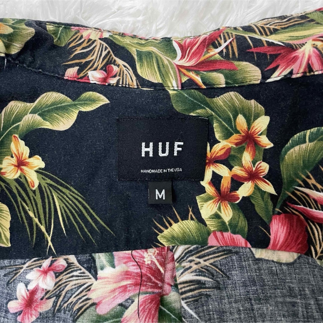 HUF(ハフ)のHUF アロハシャツ 黒 花柄 フラワー ブラック コットン メンズのトップス(シャツ)の商品写真