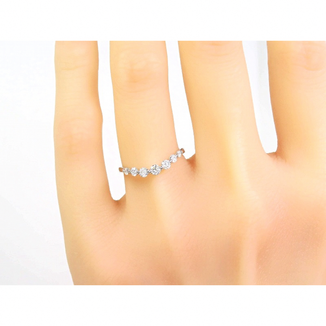 Vendome Aoyama(ヴァンドームアオヤマ)のVENDOME AOYAMA Pt950 ダイヤモンド リング カーブライン レディースのアクセサリー(リング(指輪))の商品写真