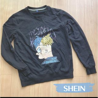 SHEIN - 【SHEIN】長袖Tシャツ カットソー ブラック シーイン