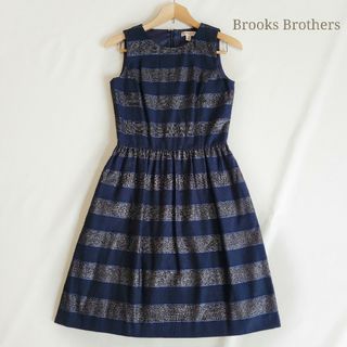 ブルックスブラザース(Brooks Brothers)のブルックスブラザーズ レッドフリース ボーダーワンピース 小さいサイズ 0(XS(ひざ丈ワンピース)