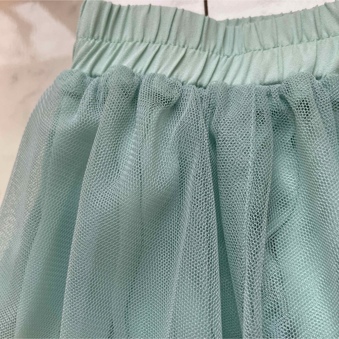 プリーツ&チュールスカート 2way リバーシブル  定価15,400（税込） レディースのスカート(ひざ丈スカート)の商品写真