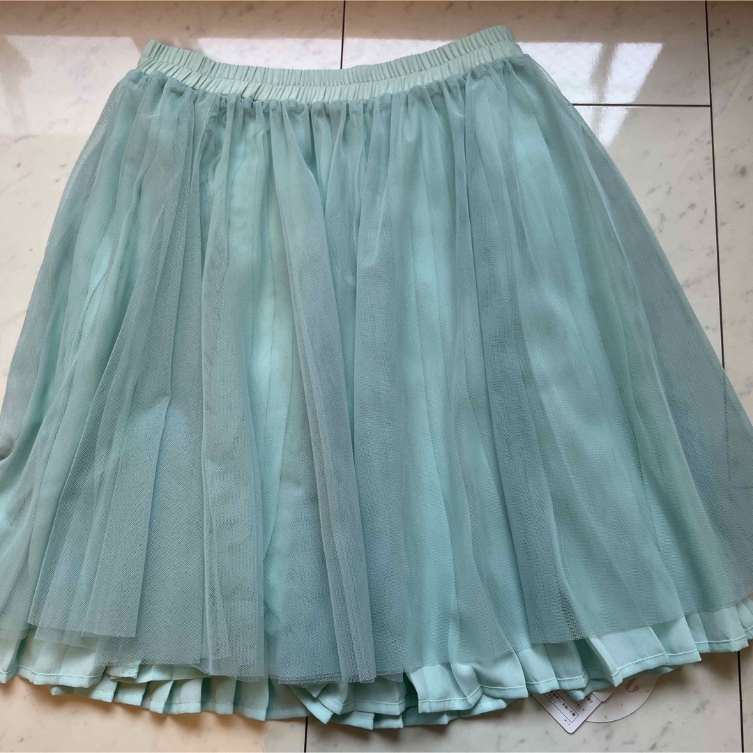 プリーツ&チュールスカート 2way リバーシブル  定価15,400（税込） レディースのスカート(ひざ丈スカート)の商品写真