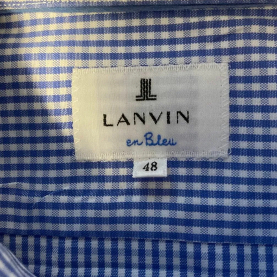 LANVIN(ランバン)の美品！LANVIN半袖ギンガムチェックボタンダウンシャツ日本製 メンズのトップス(シャツ)の商品写真