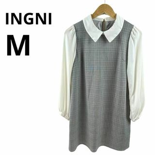 イング(INGNI)のINGNI イング 襟付き ワンピース シフォン シースルー Ｍサイズ(ロングワンピース/マキシワンピース)